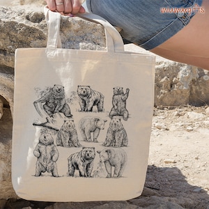 Torba typu tote Bear, Torba typu tote Bear, Torba typu tote Cottagecore, Torba typu tote Woodland Animal, Torba typu tote Market, Torba typu tote Eco-Friendly, Prezent na Dzień Matki