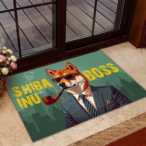 Shiba Inu Boss Doormat, Shiba Inu Dog Rug, Shiba Inu Dog Doormat, Shiba Inu Dog Lover Gift, Shiba Inu Mat, Shiba Inu Indoor Outdoor Mat
