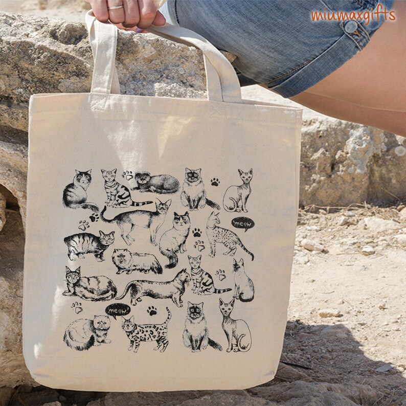 Cat Mail San Antonio Mall order Tote Bag Hand Design Drawn By Miumax