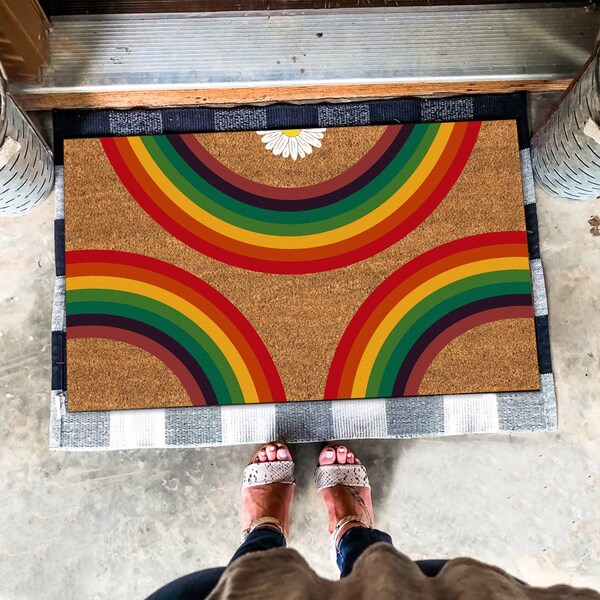 Rainbow Doormat Etsy