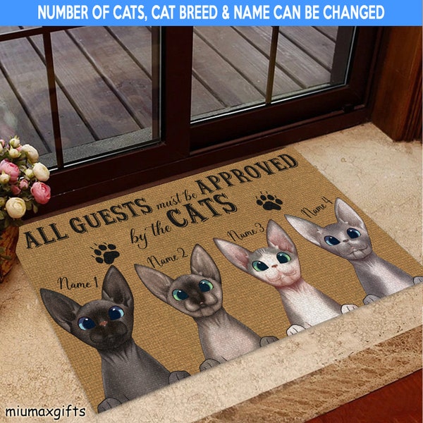 Sphynx Cat Doormat, Sphynx Cat Rug, When Visiting My House Doormat, Perfect Gift For Cat Lover, Home Decor, Housewarming rug, Funny Cat Mat