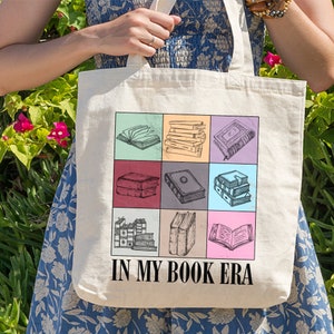In my Bookish Era Tote Bag, Retro Reader Bag, Bookworm Tote Bag, Book Lover Bag, Trendy Bookish Tote, Gift For Book Lover, Gift For Reader