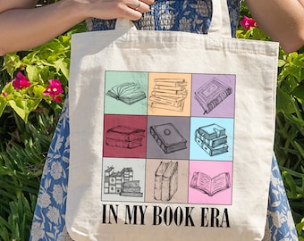 In my Bookish Era Tote Bag, Retro Reader Bag, Bookworm Tote Bag, Book Lover Bag, Trendy Bookish Tote, Gift For Book Lover, Gift For Reader