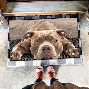 Pit Bull Rug, Pit Bull Doormat, Pit Bull Mat, Pit Bull Dog Lover Gifts, Pitbull Dog Welcome Mat, Home Decor