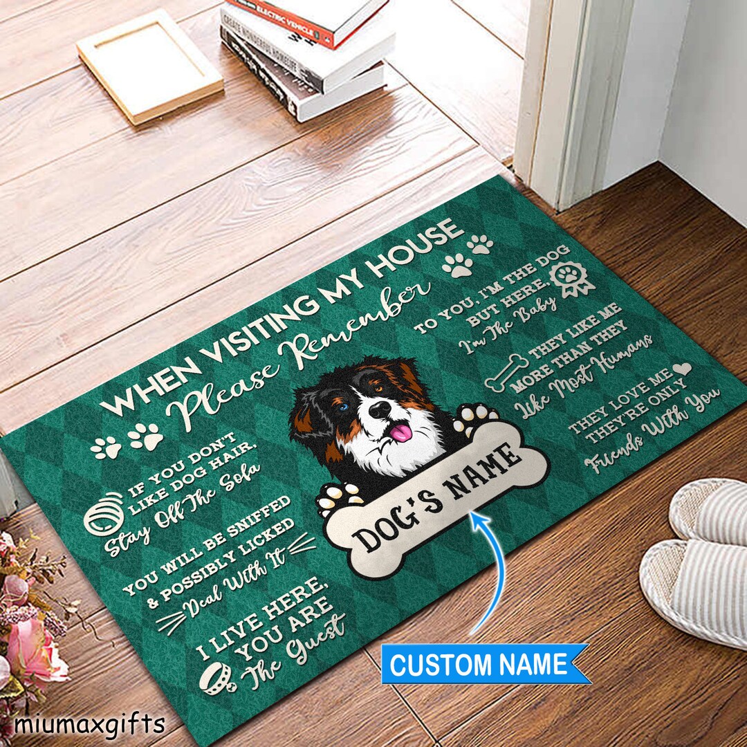 Australia Shepherd Rug, Australian Shepherd Doormat, Visiting My House