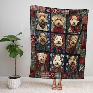 Soft-coated Wheaten Terrier Blanket, Dog Sherpa Blanket, Dog Fleece Blanket, Baby Blanket, Dog Lover Gift, Gift For New Mom, Christmas Gifts
