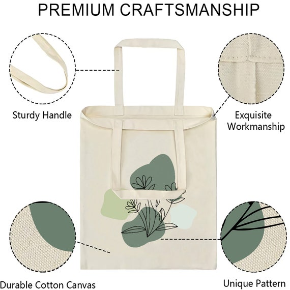 Flower Sage Green Y2K Tote Bag, Floral Abstract Art Bag Flower Sage Green Y2K Tote Bag, Floral Abstract Art Bag