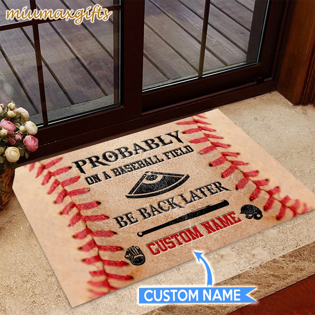 Baseball Rug Baseball Doormat Baseball Mat Probably on A Etsy
