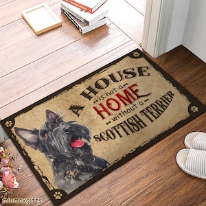 Scottish Terrier Doormat, A Home Is Not A House Without Dog Doormat, Personalized Dog Doormat, Custom Dog Doormat, Dog Rug, Home Decor