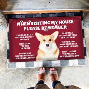 Adorable Corgi Doormat, Adorable Corgi Mat, Adorable Corgi Rug, Funny Doormat, Perfect Gift For Dog Lovers, Dog Rug , Housewarming Gift
