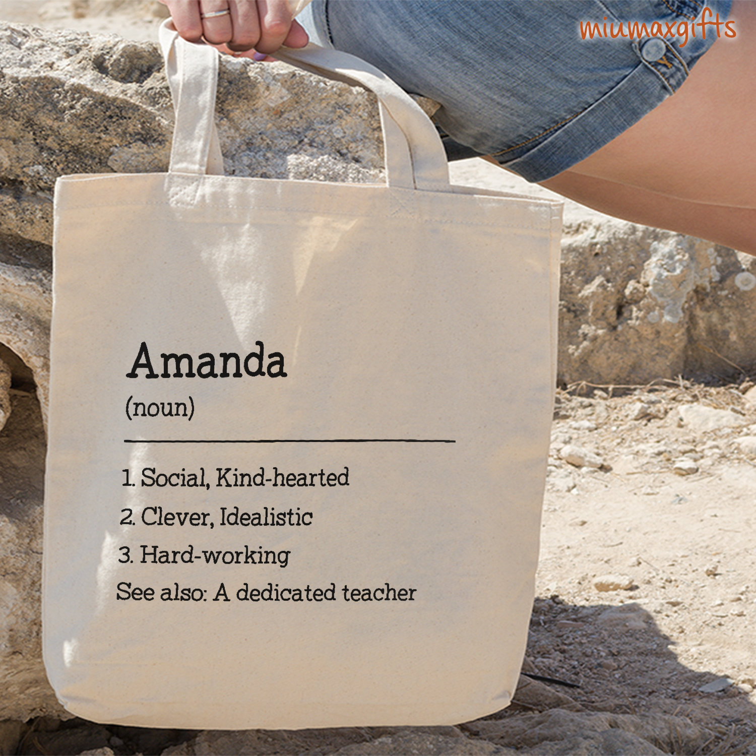 Personalized Name Definition Tote Bag Name Definition Tote Etsy