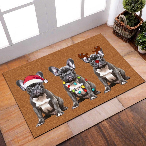 Christmas French Bulldog Mat French Bulldog Doormat Christmas