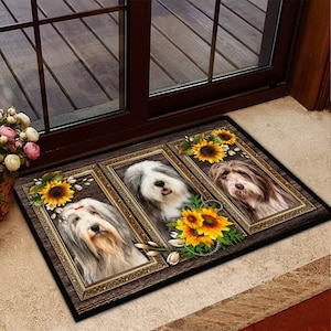 Tapis colley barbu, paillasson colley barbu, paillasson colley barbu tournesol, cadeau pour les amoureux des chiens, paillasson colley barbu, paillasson colley barbu, tapis pour chien