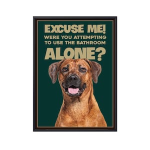 Rhodesian Ridgeback Dog Canvas, Funny Dog Poster, Rhodesian Ridgeback Wall Art, Dog Wall Art Gifts, Bathroom Toilet Decor, Dog Lover Gifts