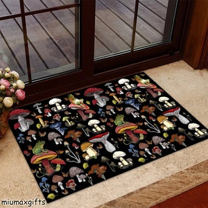 Aesthetic Mushroom Doormat, Mushroom Rug, Mushroom Mat, Cottagecore, Goblincore, Fairycore, Forestcore, Dark Academia, Light Academia