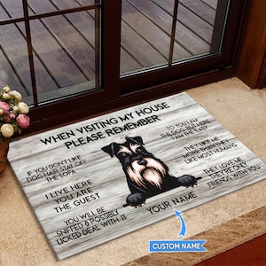 Miniature Schnauzer Doormat, Miniature Schnauzer Mat, Schnauzer Dog Rug, Perfect Gift For Dog Lover, Dog Doormat, Home Decor, Funny Dog Mat