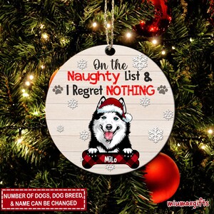 On The Naughty List I Regret Nothing Husky Christmas Gift T-Shirt On The Naughty List I Regret Nothing Husky Christmas Gift T-Shirt