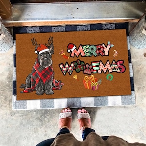 Christmas Scottish Terrier Mat, Merry Woofmas Doormat Christmas, Scotty Doormat, Xmas Dog Lover Gift, Christmas Dog Doormat, Christmas Gifts