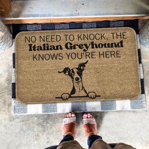 Italiaans windhondtapijt, hondenmat, hondendeurmat, perfect cadeau voor hondenliefhebbers, woondecoratie, Italiaanse windhondmat, kloppen niet