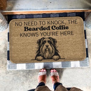 Bearded Collie  Rug, Bearded Collie Doormat, Bearded Collie Mat, Gift For Dog Lovers, No Need to Knock Doormat, Bearded Collie Lover Gifts