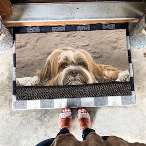Alfombra Lhasa Apso, Felpudo Lhasa Apso, Alfombra Lhasa Apso, Regalos para amantes de Lhasa Apso, Felpudo de bienvenida para perros, Decoración para el hogar para perros