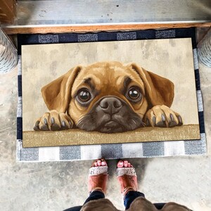 Puggle Doormat, Puggle Mat, Dog Lover Gift, Gift For Dog Lovers, Dog Dad Gift, Gift For Dad, Dog Mat