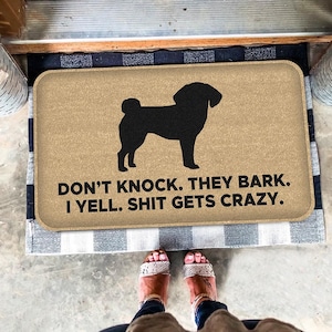 Puggle Doormat, Puggle Dog Mat, Don't Knock, Dog Bark, Gift For Dog Lovers, Home Decor