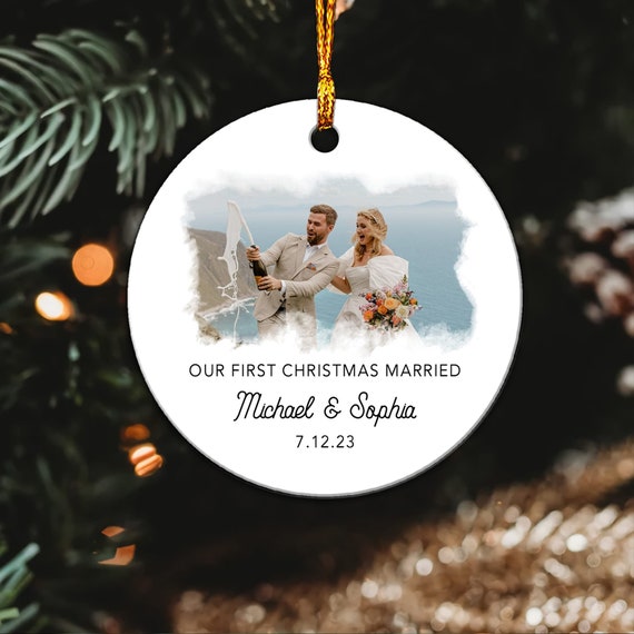 Wedding photo christmas ornament Clearance