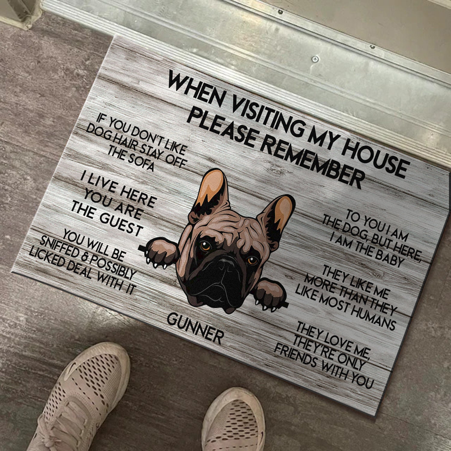 French Bulldog Rug French Bulldog Doormat Visiting My House Etsy