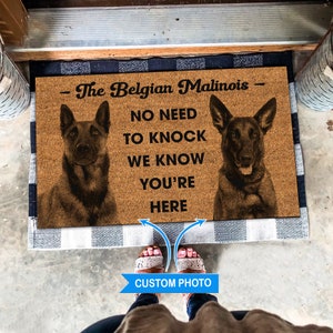 Custom Belgian Malinois Doormat, Personalized Doormat, Belgian Shepherd Door Mat, Dog Lover Gifts, Dog Portrait Doormat, Custom Any Breeds