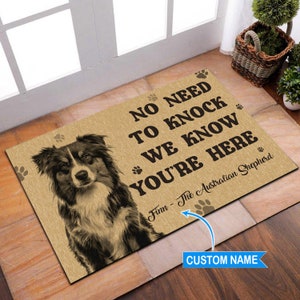 Custom Australian Shepherd Doormat, Australian Shepherd Lover Gift, Australian Shepherd Rug, Custom Dog Doormat, Funny Dog Doormat, Dog Name