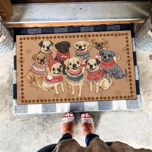 Puggle Doormat, Puggle Rug, Puggle Mat, Dog Aesthetic Doormat, Gift For Dog Lovers, Front Door Dog Doormat, Doormat Home Decor, Dog Art Mat
