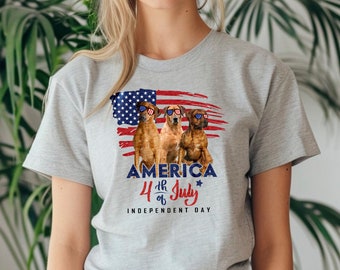 Cute Rhodesian Ridgeback Shirt, Ridgeback Dog Mom Shirt, Rhodesian Ridgeback Tee, Independent Day Gift, 4 of July Gift,Patriotic Women Shirt