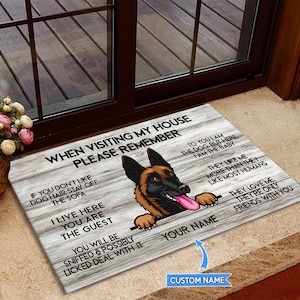 Malinois Doormat, Malinois Mat, Belgium Malinoi Rug, Visiting My House Mat, Perfect Gift For Dog Lovers, Home Decor, Funny Dog Doormat