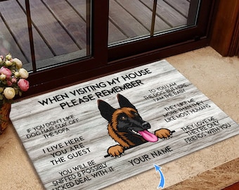 Malinois Doormat, Malinois Mat, Belgium Malinoi Rug, Visiting My House Mat, Perfect Gift For Dog Lovers, Home Decor, Funny Dog Doormat