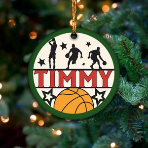 Personalized Basketball Christmas Ornament, Basketball Ornament Christmas Ornament, Gift For Basketball Player, Basketball Lover Gifts