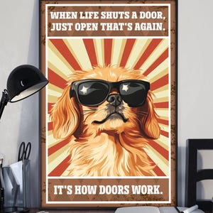 Funny Pekingese It&#39;s How Door Work, Pekingese Dog Poster, Dog Wall Art, Home Decor, Dog Lover Gift, Gift For Dog Lover