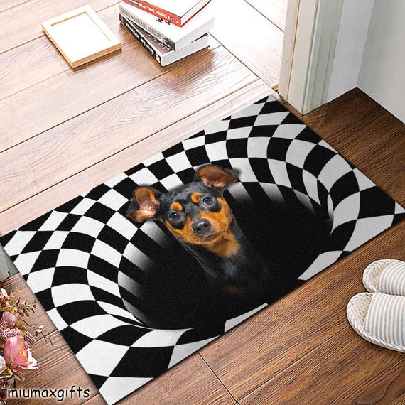 Miniature Pinscher Rug, 3D Photo Dog Doormat, Miniature Pinscher Mat,  Perfect Gift for Dog Lovers, Funny Personalized Pet , Home Decoration 