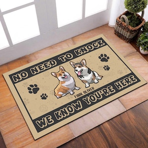 Custom Pembroke Welsh Corgi Doormat, Corgi Personalized Doormat, Corgi Doormat, Custom Dog Doormat, Indoor Outdoor Doormat Corgi Rug Dog Mat