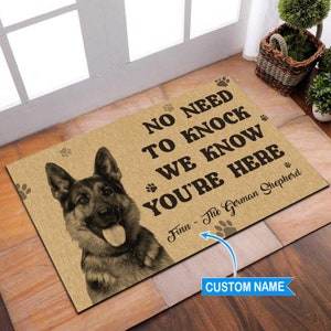 Custom German Shepherd Doormat, Personalized Doormat, German Shepherd Rug Custom Dog Doormat German shepherd Dog Lover Gift Shepherd Doormat