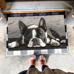 Boston Terrier Rug, Boston Terrier Doormat, Boston Terrier Mat, Dog Lover Gifts