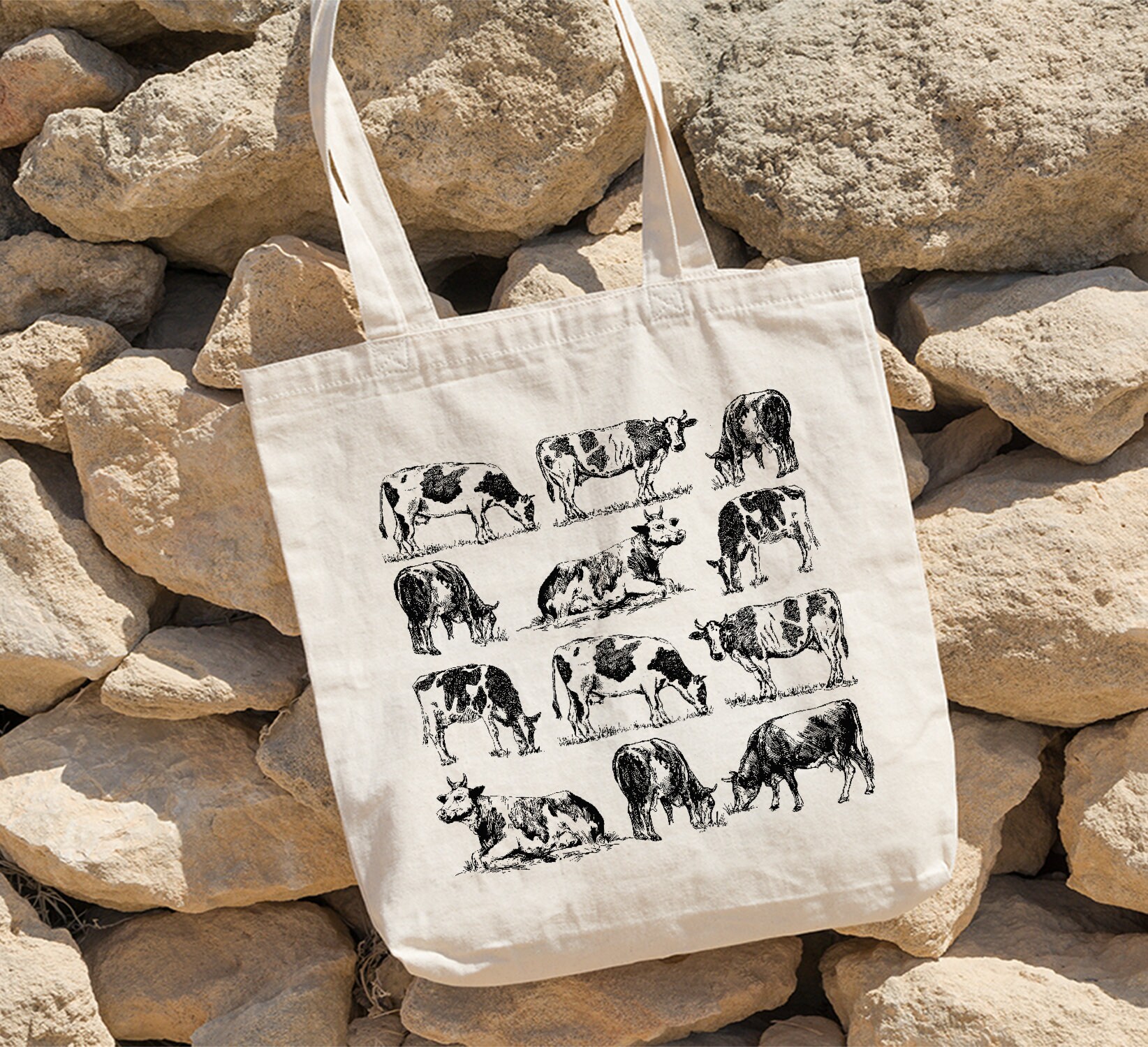 Dairy Cattle Cotton Tote Bag Farm Tote Bag Dairy Cattle Bag Etsy