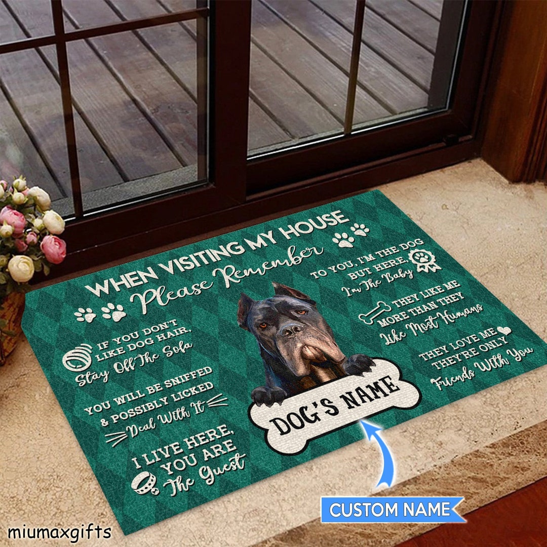 Cane Corso Rug, Cane Corso Doormat, Visiting My House Mat, Perfect Gift ...