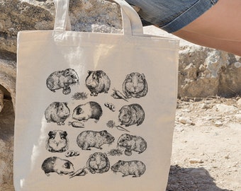 Guinea Pig Tote Bag, Guinea Pig Bag, Cute Guinea Pig Tote Bag, Gift For Guinea Pig Lovers,  Basic Tote Bag, Gift For Friends, Tote Bag