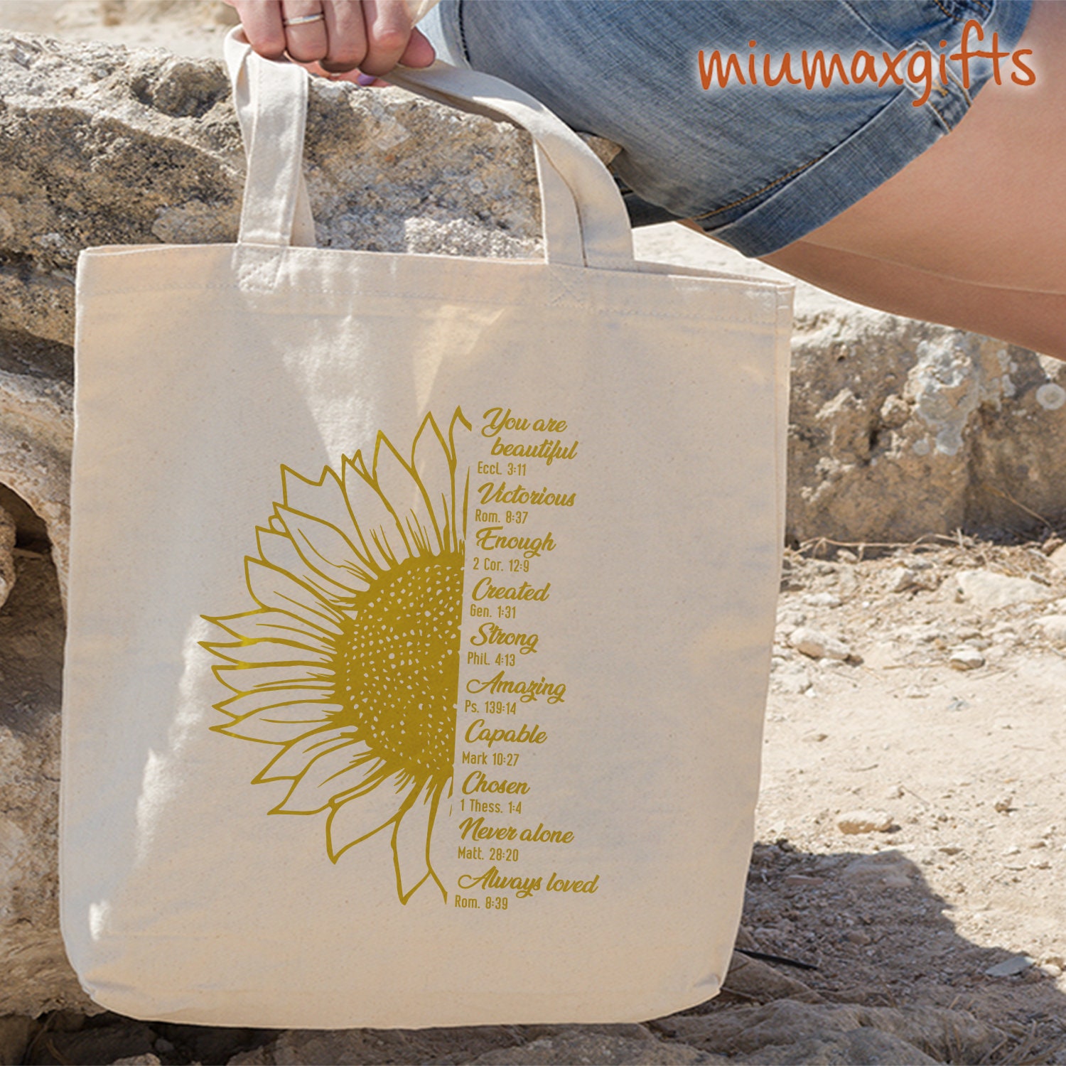 Christian Tote Bag Sunflower Tote Bag Bible Verse Tote Bag Jesus Tote Bag God Tote Bag You Are Chosen Eco Friendly Tote Bag Etsy