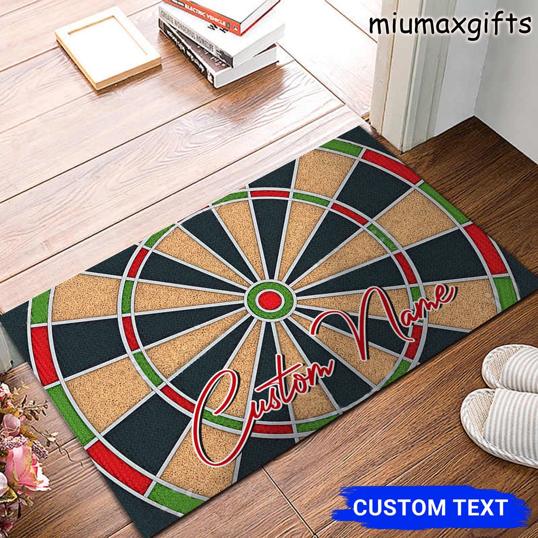 Dart Board Personalized Doormat, Darts Rug, Darts Doormat, Darts Mat