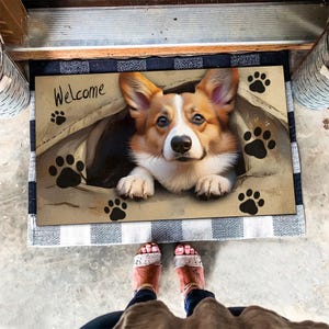 Pembroke Welsh Corgi Doormat, Gift For Pembroke Welsh Corgi Lovers, Dog Doormat, Rug For Home Decor, Housewarming Gift