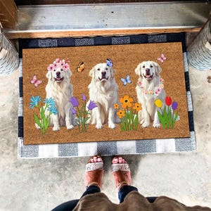 Great Pyrenees Mat, Cute Great Pyrenees Doormat, Dog Lover Gift, Dog Doormat, Spring Gifts, Summer Gifts