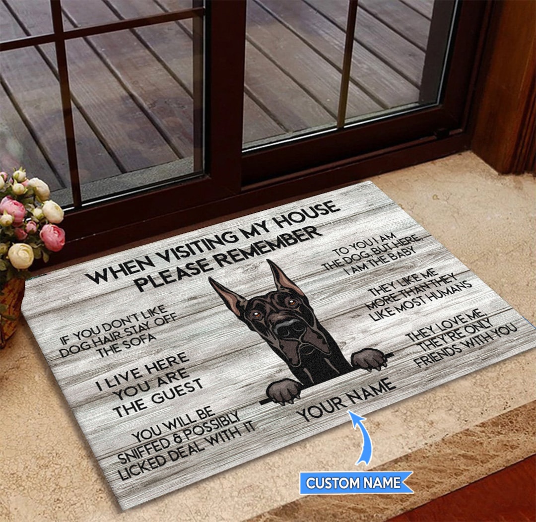 Great Dane Doormat, Great Dane Rug, Great Dane Mat, Visiting My House