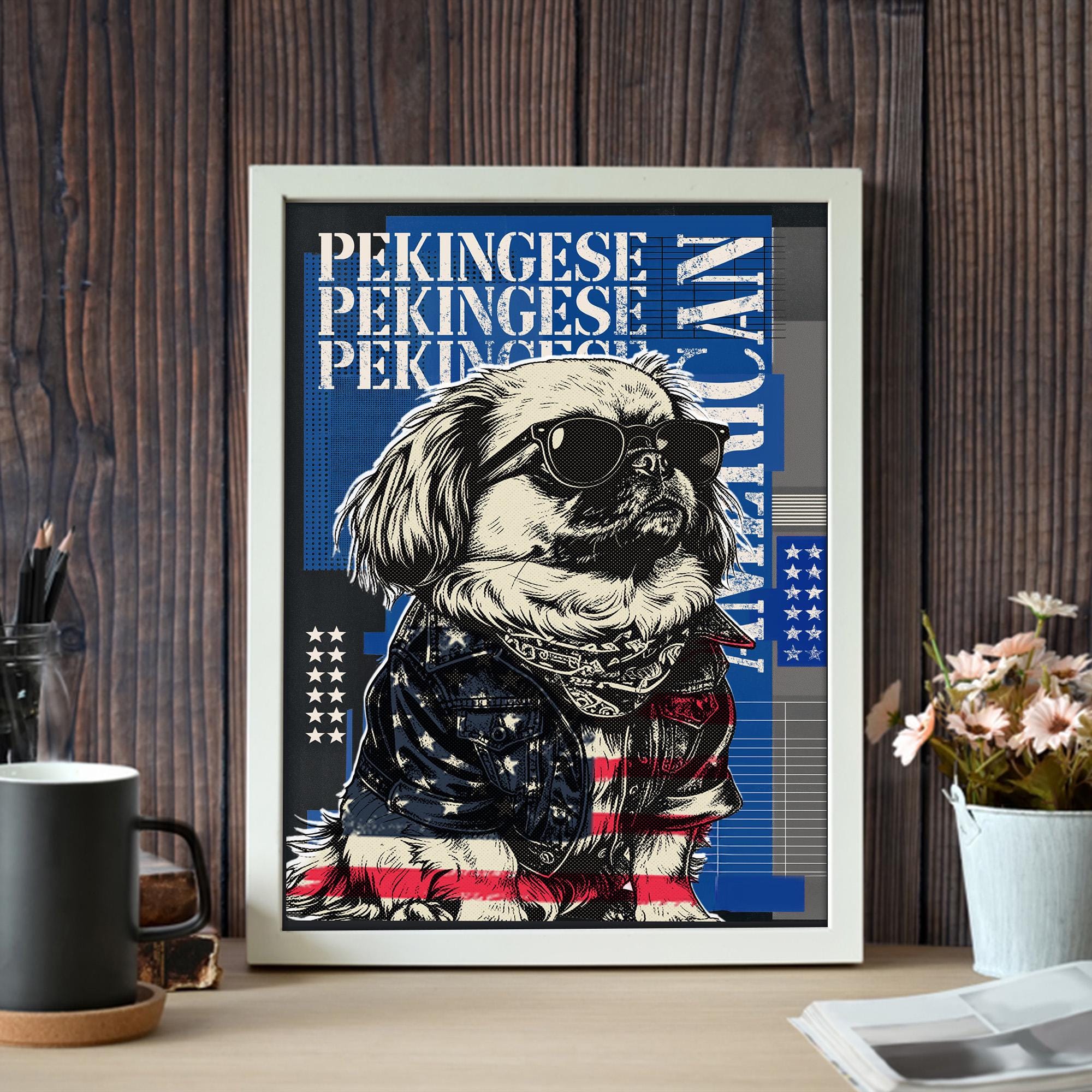 Funny Pekingese Independence Day Poster, Pekingese Poster
